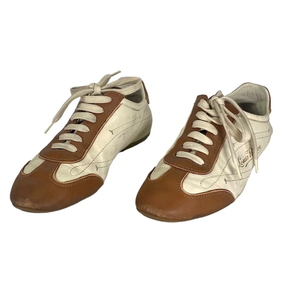 Louis Vuitton Leather Sneakers Size 36.5 / 7 G0 0085 - Picture 3 of 9